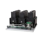 SNR-CD2604J-6 RFID card dispenser side view with motorized roller transport system and precision card feeding mechanism for self-service terminals