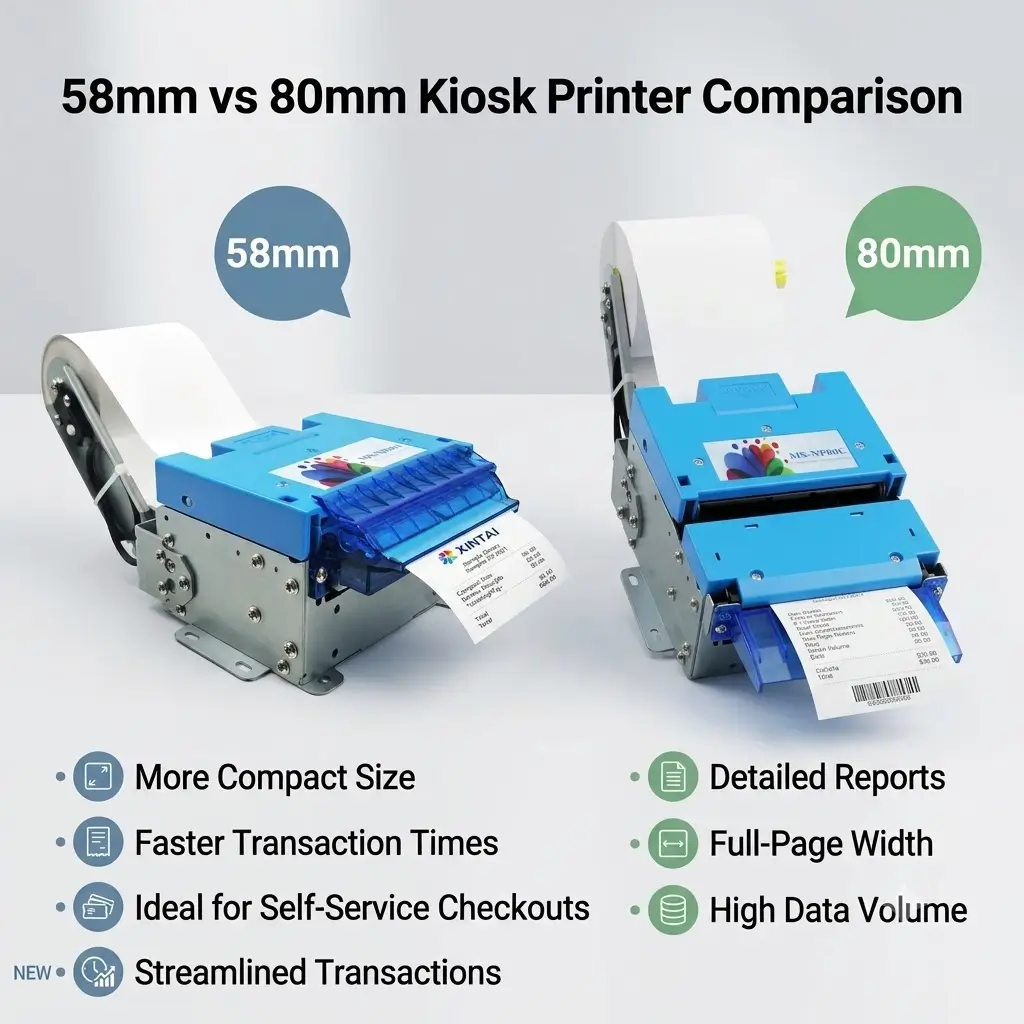 58mm and 80mm thermal kiosk printer comparison