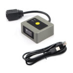 Compact 2D barcode scanner module with USB RS232 interfaces and metal housing
