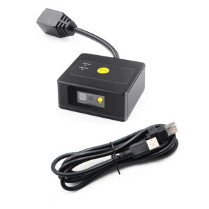 Compact 2D barcode scanner module with metal housing and USB RS232 interfaces