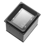 Fixed mount barcode scanner integrated into self-service kiosk terminal