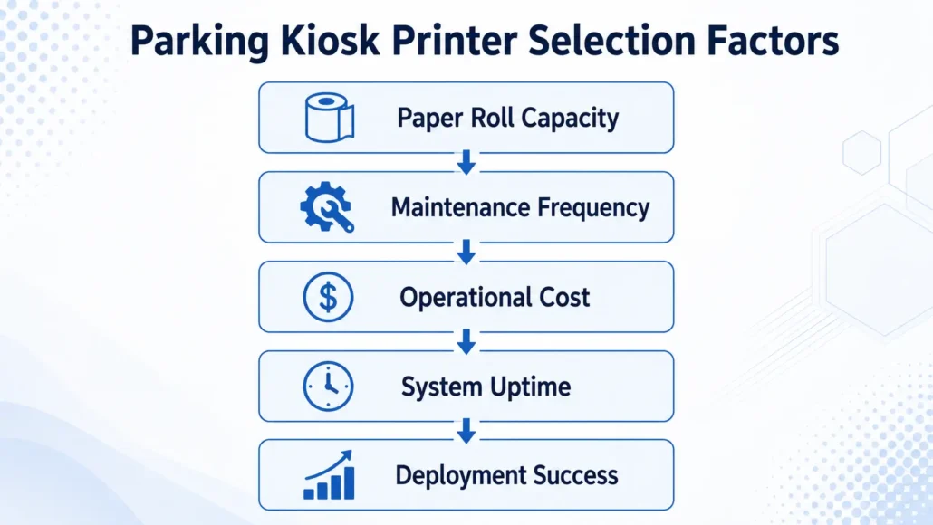 Relationship between paper capacity maintenance frequency and parking kiosk uptime