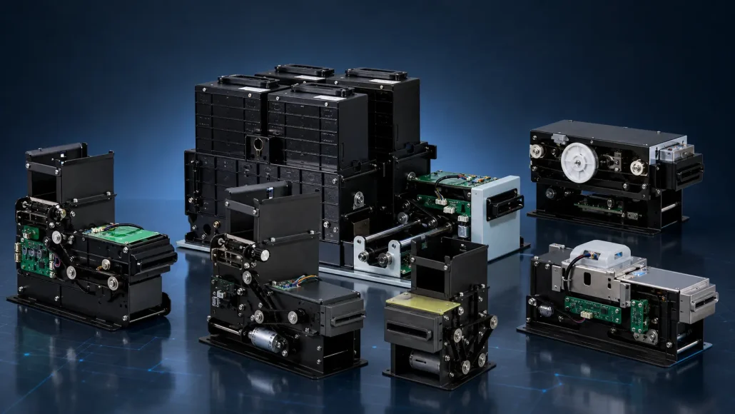 SNRO card dispenser product lineup including RFID magnetic SIM and recycling systems