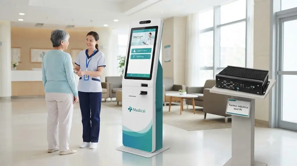 Fanless Industrial Mini PC for medical kiosk
