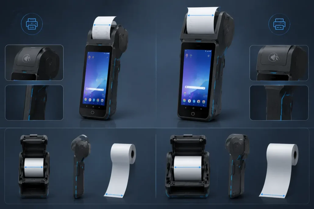 Comparison of 58mm and 80mm thermal printers integrated into Android POS terminals
