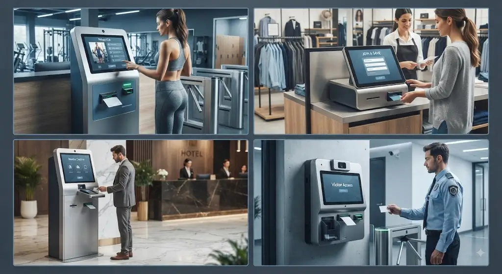 Membership card issuing kiosk applications for fitness retail hospitality and access control industries