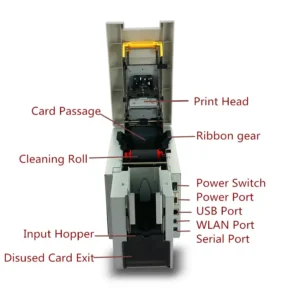SNR-CP22K kiosk card printer dimensions 376 × 160 × 207 mm, embedded design for self-service terminals